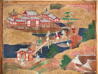Osakazu Byobu - Paravent japonais à huit panneaux (peinture)