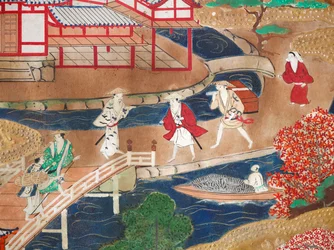 Osakazu Byobu - Paravent japonais à huit panneaux (peinture)