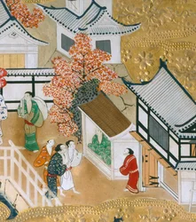 Osakazu Byobu - Paravent japonais à huit panneaux (peinture)