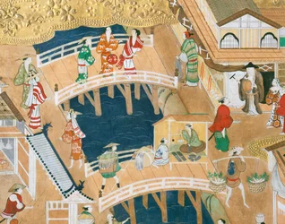 Osakazu Byobu - Paravent japonais à huit panneaux (peinture)