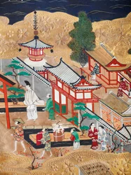 Osakazu Byobu - Paravent japonais à huit panneaux (peinture)
