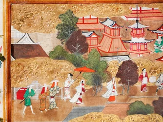 Osakazu Byobu - Paravent japonais à huit panneaux (peinture)