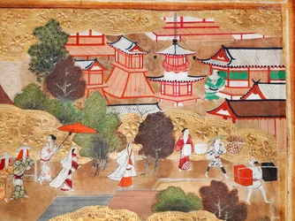 Osakazu Byobu - Paravent japonais à huit panneaux (peinture)