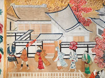 Osakazu Byobu - Paravent japonais à huit panneaux (peinture)