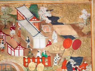 Osakazu Byobu - Paravent japonais à huit panneaux (peinture)