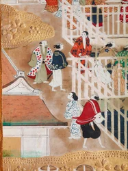Osakazu Byobu - Paravent japonais à huit panneaux (peinture)