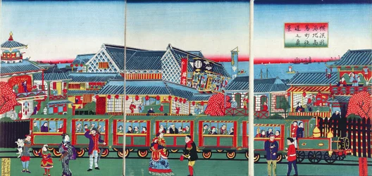 Train à Yokohama, seconde moitié du XIXe siècle