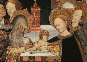 La circoncision du Seigneur. Détail du retable de la vertu de Jaume Ferrer II, école catalane (détail)