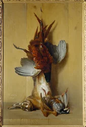 Faisan, lievre et perdrix rouge - pheasant, hare and partridge …