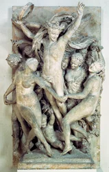Les Bacchantes dansent et jouent de la musique. Relief sculpté par Jean-Baptiste Carpeaux (1827-1875) 1865-1869