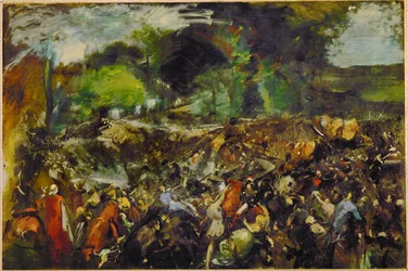 La tentative de meurtre du tsar Alexandre II par Berezowski (huile sur toile)