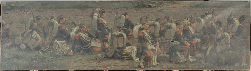 Scène militaire : les tambours du 1er Régiment des Grenadiers de la Garde (fragment du panorama de Rezonville)