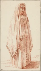 Une femme en robe russe