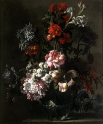 Nature morte de fleurs (huile sur toile)