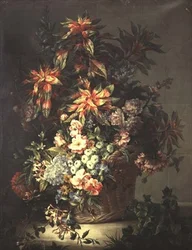 Roses, convolvulus, coquelicots, chèvrefeuille et autres fleurs