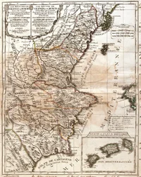 Carte du Royaume de Valence et de Murcie (Espagne) (Gravure)