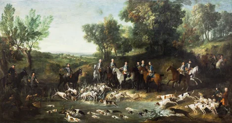 Louis XV chassant le cerf dans la forêt de Saint-Germain, 1730 (huile sur toile)
