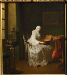La serinette, dite aussi Dame variant ses amusements - une serinette est un petit orgue mécanique utilisé pour apprendre aux oiseaux à chanter ...