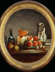 Melon, poires, peches et prunes -Atelier de Chardin, réplique d
