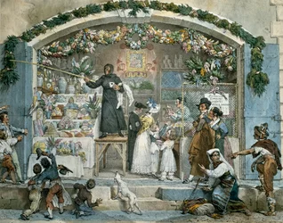 Befana à Rome, gravure de Jean-Baptiste Thomas