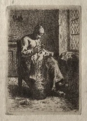 Femme cousant
