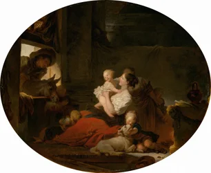 La famille heureuse, vers 1775 (huile sur toile)