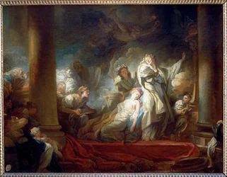 Le sacrifice de Caliroe,XVIIe siècle (peinture à l