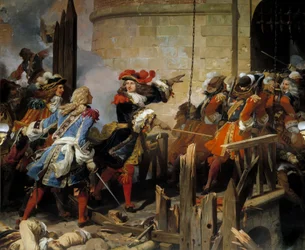 Prise de Valenciennes par Louis XIV (1638-1715) le 17 mars 1677. Vauban dirige les opérations militaires