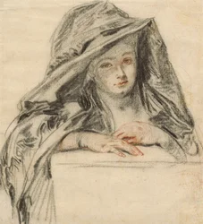 Femme en noir, vers 1719