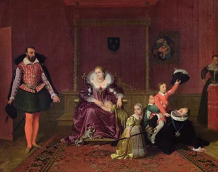 Henri IV (1553-1610) roi de France et de Navarre jouant avec ses enfants alors que l