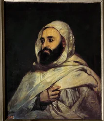 Portrait de Ben Mahi Ed Din Abd El Kader (Abd El-Kader) (1808 - 1883) Émir algérien. Peinture d