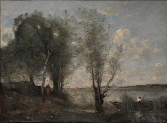 Bateliers parmi les roseaux, vers 1865