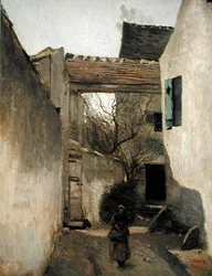 Écouen, coin du village, vers 1870