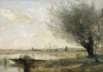 « Pêcheur amarré à une rive », 1865-70