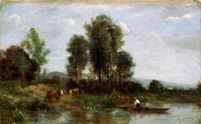 Paysage avec une rivière, 19ème siècle