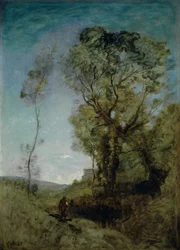 La villa italienne derrière les pins, 1855-65