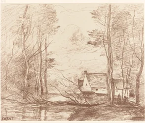 Le moulin de Cuincy, près de Douai, 1871