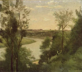 Une rivière vue de haut entre les arbres
