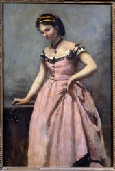 Jeune fille en robe rose