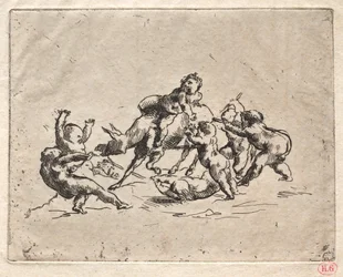 Bacchanale avec enfants et âne