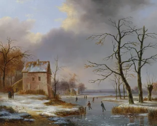 Patinage sur une rivière gelée