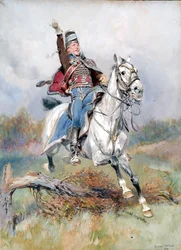 Un cavalier français à cheval