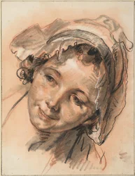 Tête de fille souriante