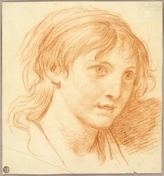 Tête de fille aux yeux fixes