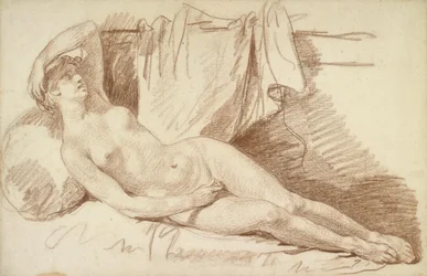 Nu féminin couché : Étude pour "Égine visitée par Jupiter"