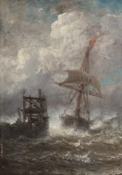 Paysage marin avec navire, 1870