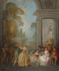 Danseurs dans un pavillon