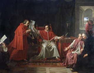 Signature du Concordat entre la France et le Saint-Siège, par le pape Pie VII (1742 - 1823), 15 août