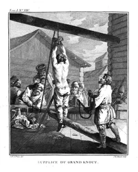 Punition avec un Grand Knout. De Voyage en Sibérie, 1766