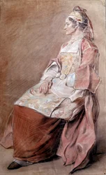 Paysanne russe dessinant du sang